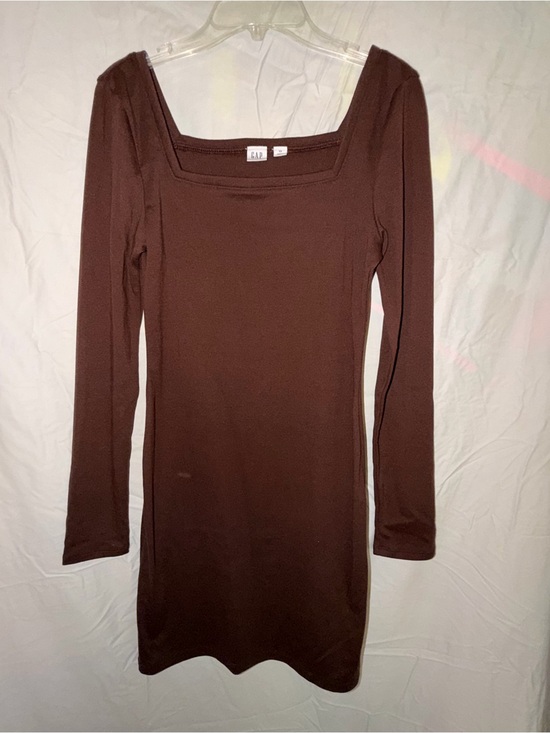GAP Dresses & Skirts - GAP Women's Long Sleeve Square Neck Dress in Dark Brown